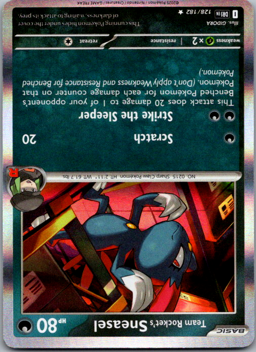 Team Rocket's Sneasel Holo Rare SV10: Destined Rivals 128/182 NM