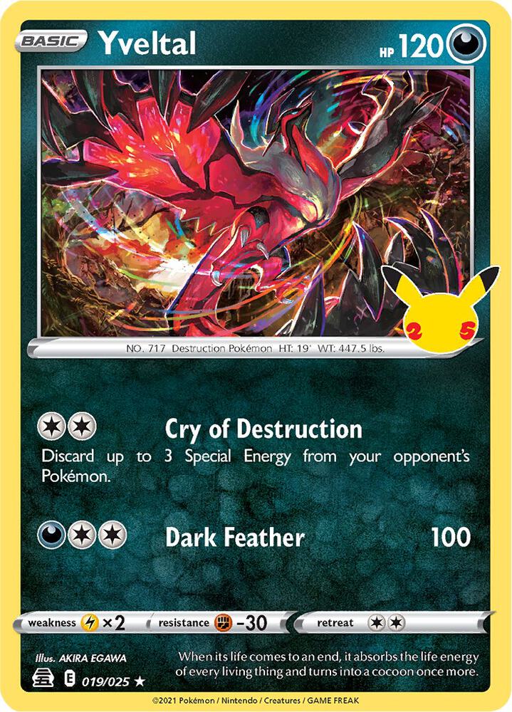 Yveltal Holo Rare Celebrations 019/025 NM