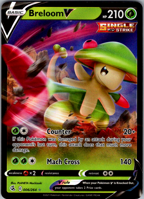Breloom V Holo Ultra Rare SWSH08: Fusion Strike 006/264 NM
