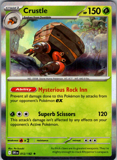 Crustle Holo Rare SV10: Destined Rivals 012/182 NM