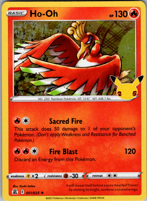 Ho-Oh Holo Rare Celebrations 001/025 NM