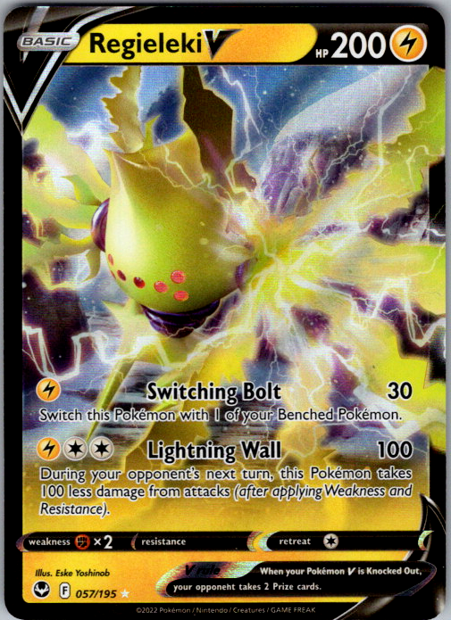 Regieleki V Holo Ultra Rare SWSH12: Silver Tempest 057/195 NM