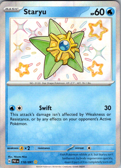 Staryu Holo Shiny Rare SV: Paldean Fates 118/091 NM