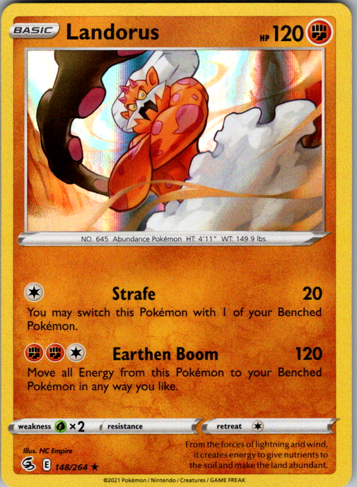 Landorus Holo Rare SWSH08: Fusion Strike 148/264 NM