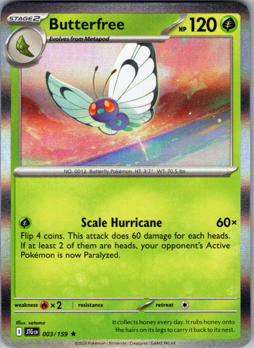 Butterfree Holo Rare SV09: Journey Together 003/159 NM