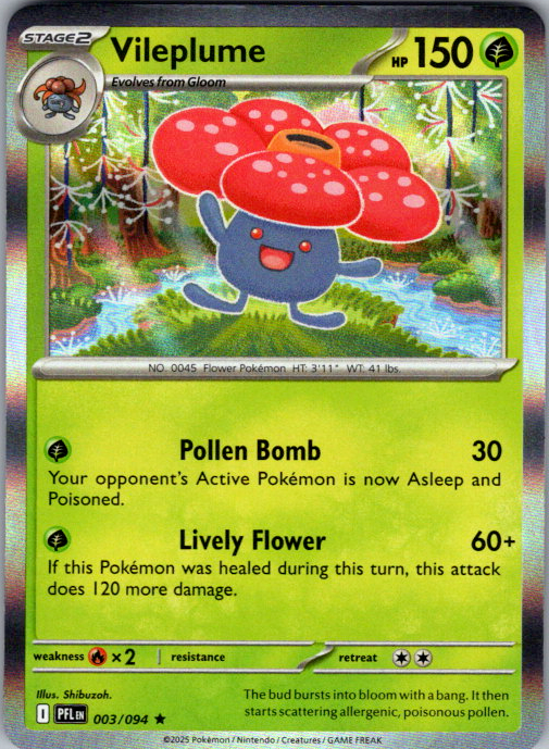 Vileplume Holo Rare ME02: Phantasmal Flames 003/094 NM