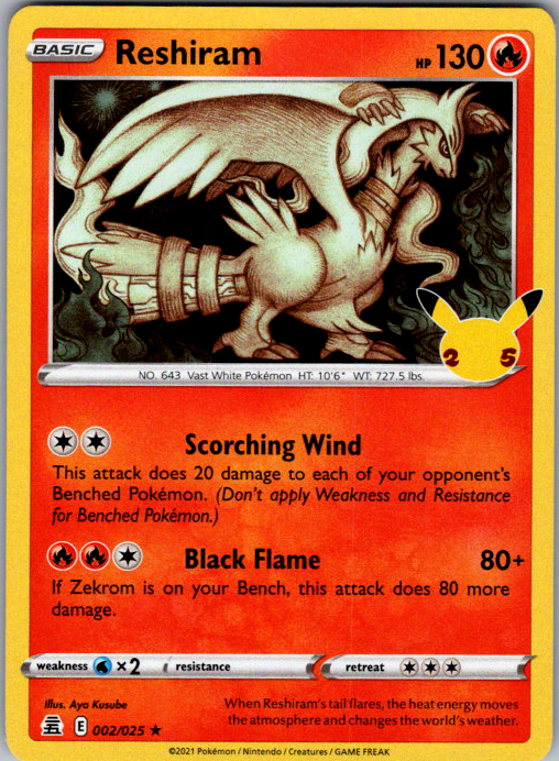 Reshiram Holo Rare Celebrations 002/025 NM