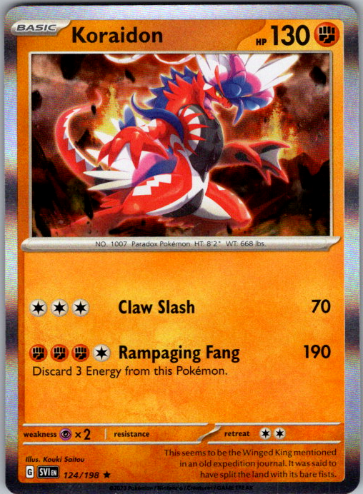 Koraidon Holo Rare SV01: Scarlet & Violet Base Set 124/198 NM