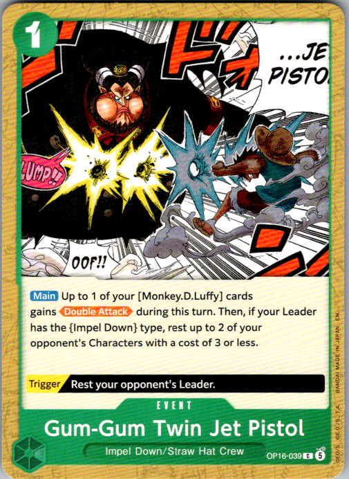 Gum-Gum Twin Jet Pistol C The Time of Battle OP16-039 NM