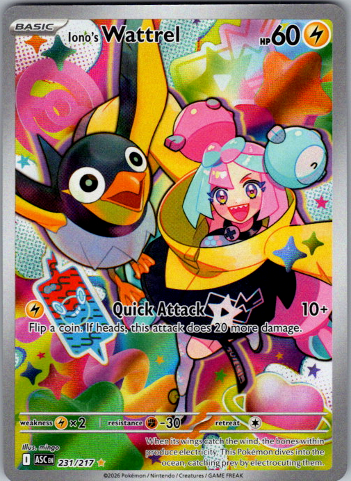 Iono's Wattrel Holo Illustration Rare ME: Ascended Heroes 231/217 NM
