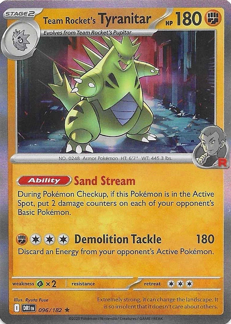 Team Rocket's Tyranitar Holo Rare SV10: Destined Rivals 096/182 NM