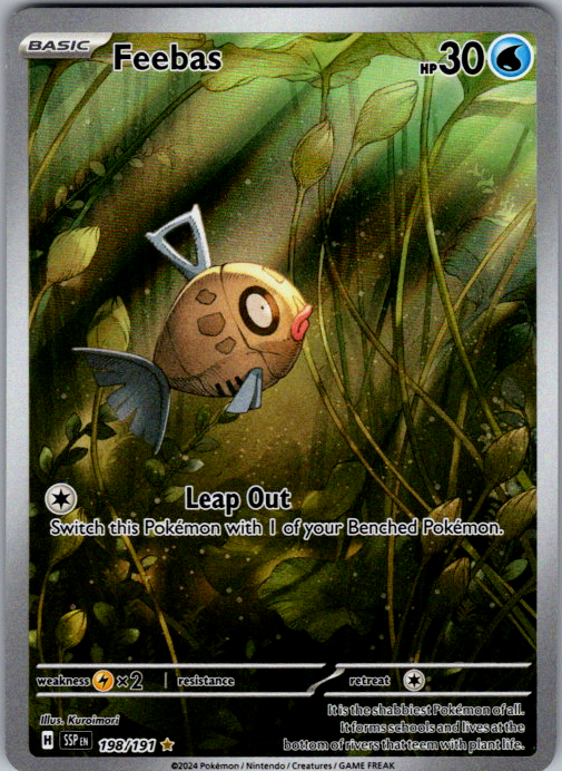Feebas Holo Illustration Rare SV08: Surging Sparks 198/191 NM