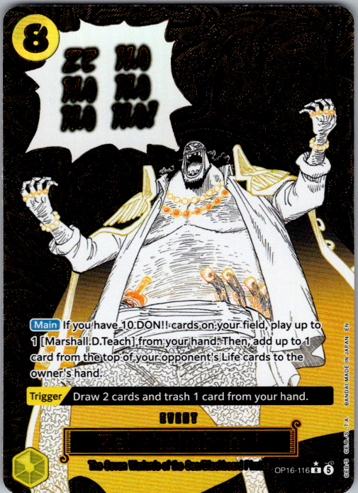 Zehahahahaha! (Alternate Art) Foil R The Time of Battle OP16-116 NM