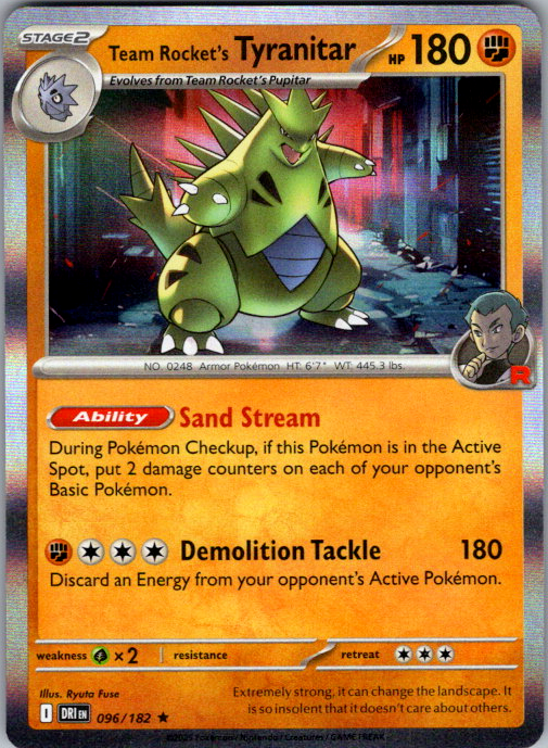 Team Rocket's Tyranitar Holo Rare SV10: Destined Rivals 096/182 NM