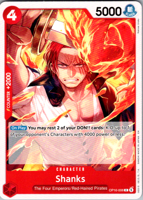 Shanks C The Time of Battle OP16-006 NM