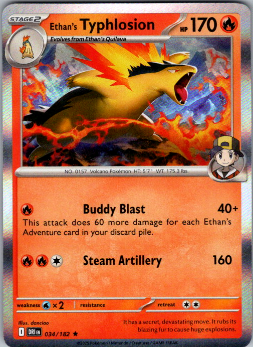 Ethan's Typhlosion Rare Prize Pack Series Cards 034/182 NM