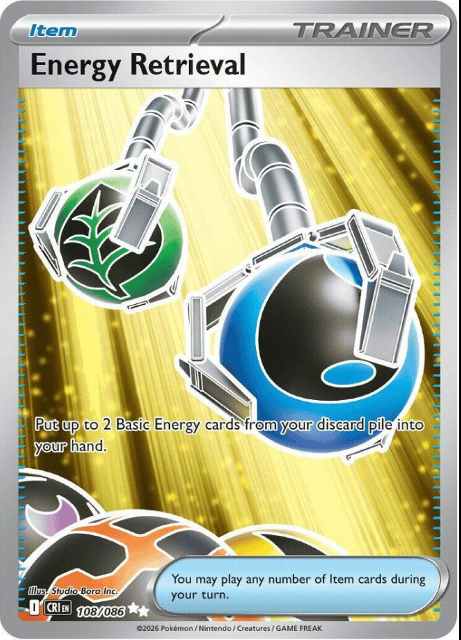 Energy Retrieval Holo Ultra Rare ME04: Chaos Rising 108/086 NM