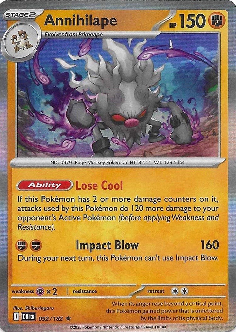 Annihilape Holo Rare SV10: Destined Rivals 092/182 NM