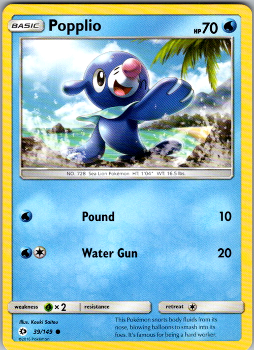 Popplio Common SM Base Set 39/149 NM