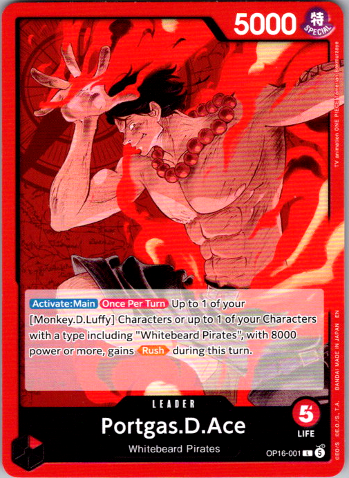Portgas.D.Ace (001) L The Time of Battle OP16-001 NM
