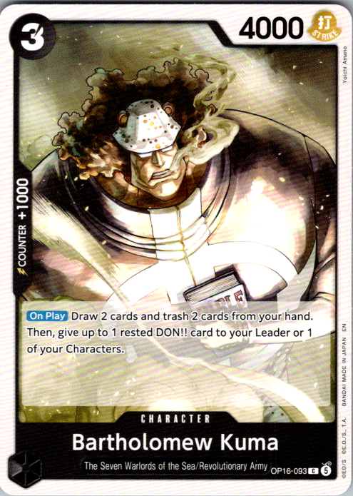 Bartholomew Kuma (093) C The Time of Battle OP16-093 NM
