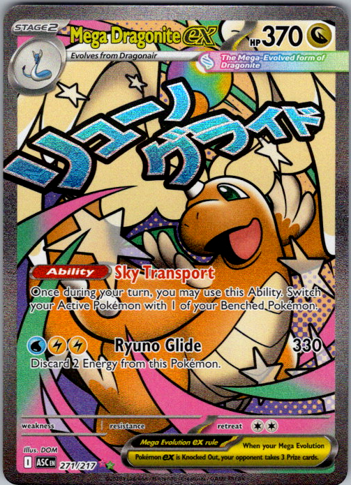 Mega Dragonite ex Holo Mega Attack Rare ME: Ascended Heroes 271/217 NM