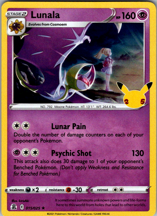 Lunala Holo Rare Celebrations 015/025 NM