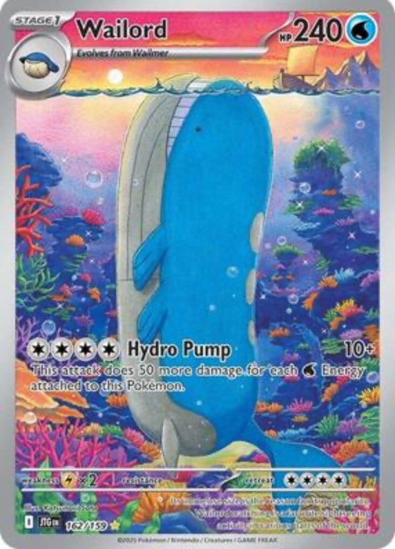 Wailord - Holo Illustration Rare SV09: Journey Together 162/159 NM