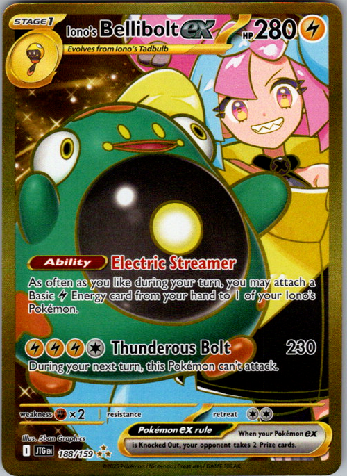 Iono's Bellibolt ex Holo Hyper Rare SV09: Journey Together 188/159 NM0