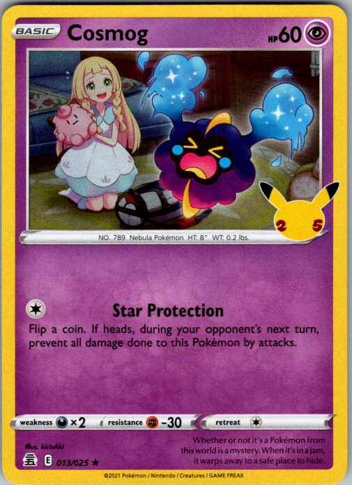Cosmog Holo Rare Celebrations 013/025 NM