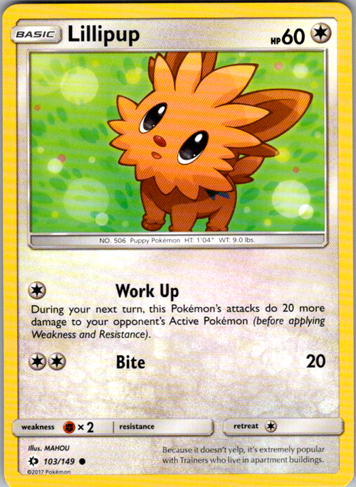 Lillipup Common SM Base Set 103/149 NM