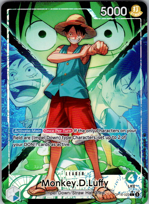 Monkey.D.Luffy (022) (Alternate Art) Foil L The Time of Battle OP16-022 NM