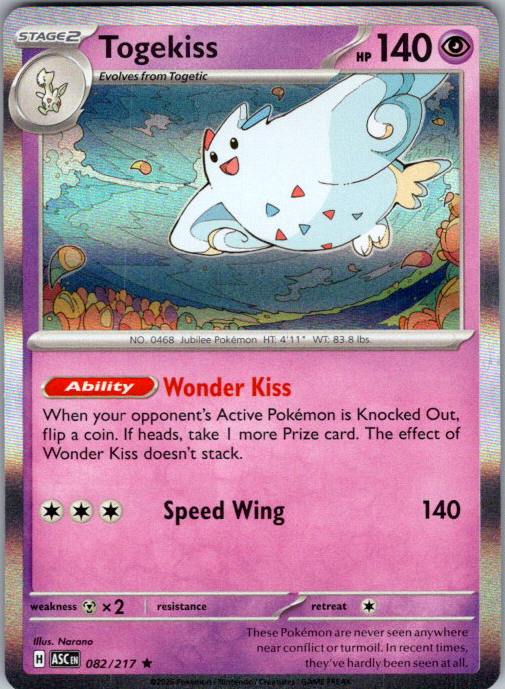 Togekiss Holo Rare ME: Ascended Heroes 082/217 NM