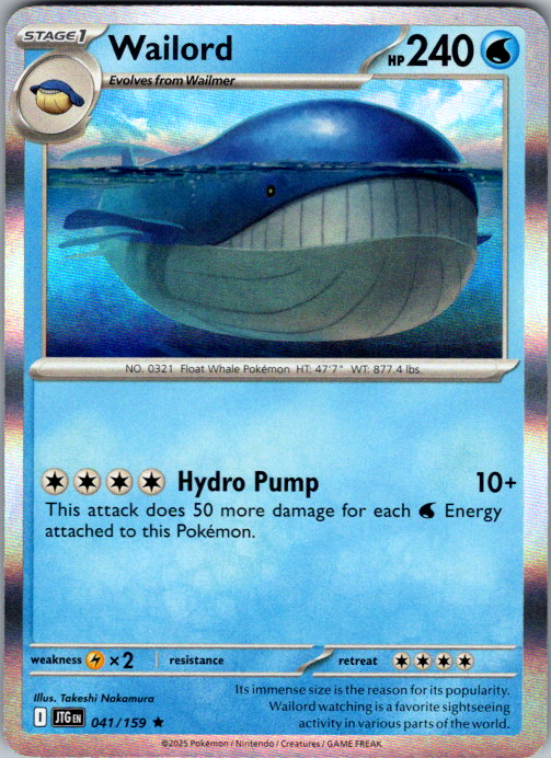 Wailord Holo Rare SV09: Journey Together 041/159 NM