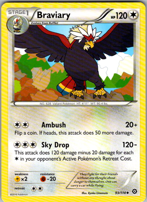 Braviary Uncommon XY - Steam Siege 93/114 NM