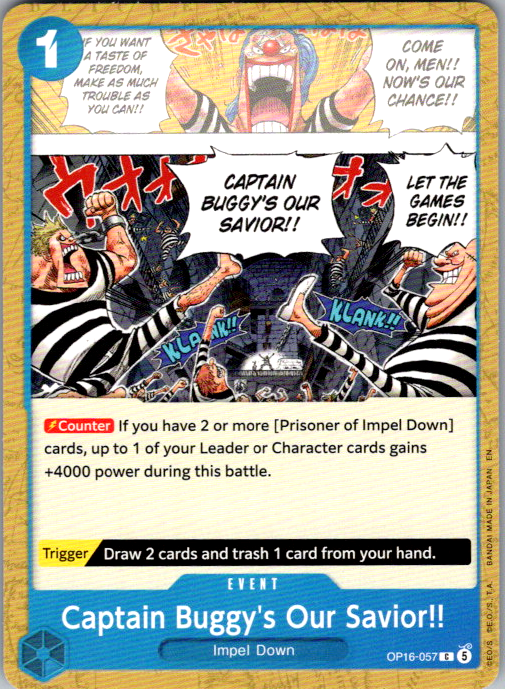 Captain Buggy's Our Savior!! C The Time of Battle OP16-057 NM