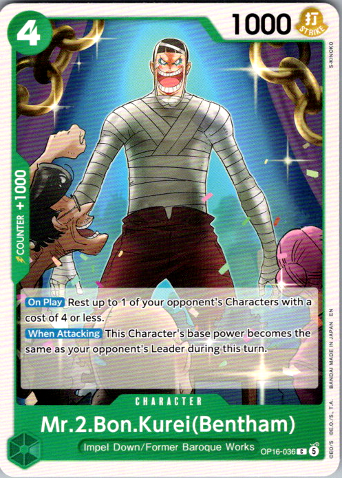 Mr.2.Bon.Kurei(Bentham) (036) C The Time of Battle OP16-036 NM