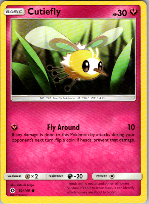 Cutiefly Common SM Base Set 92/149 NM