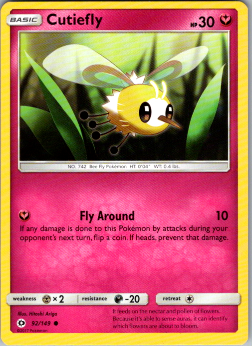 Cutiefly Common SM Base Set 92/149 NM