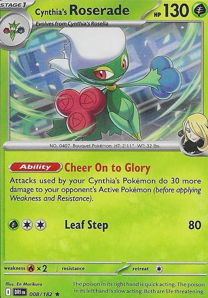 Cynthia's Roserade Holo Rare SV10: Destined Rivals 008/182 NM
