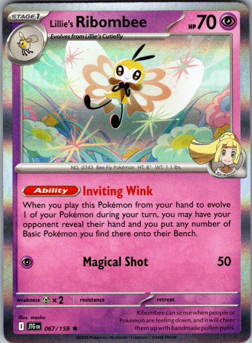 Lillie's Ribombee Holo Rare SV09: Journey Together 067/159 NM