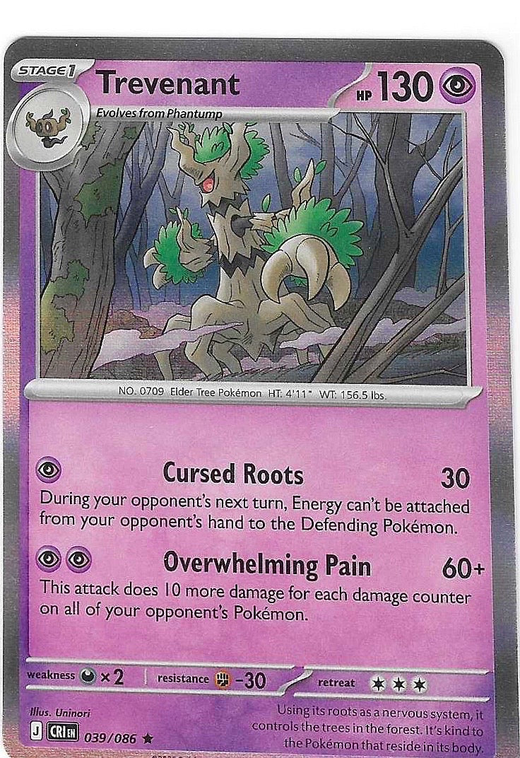 Trevenant Holo Rare ME04: Chaos Rising 039/086 NM