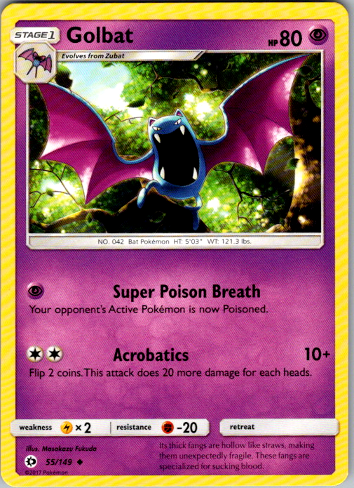 Golbat Uncommon SM Base Set 55/149 NM