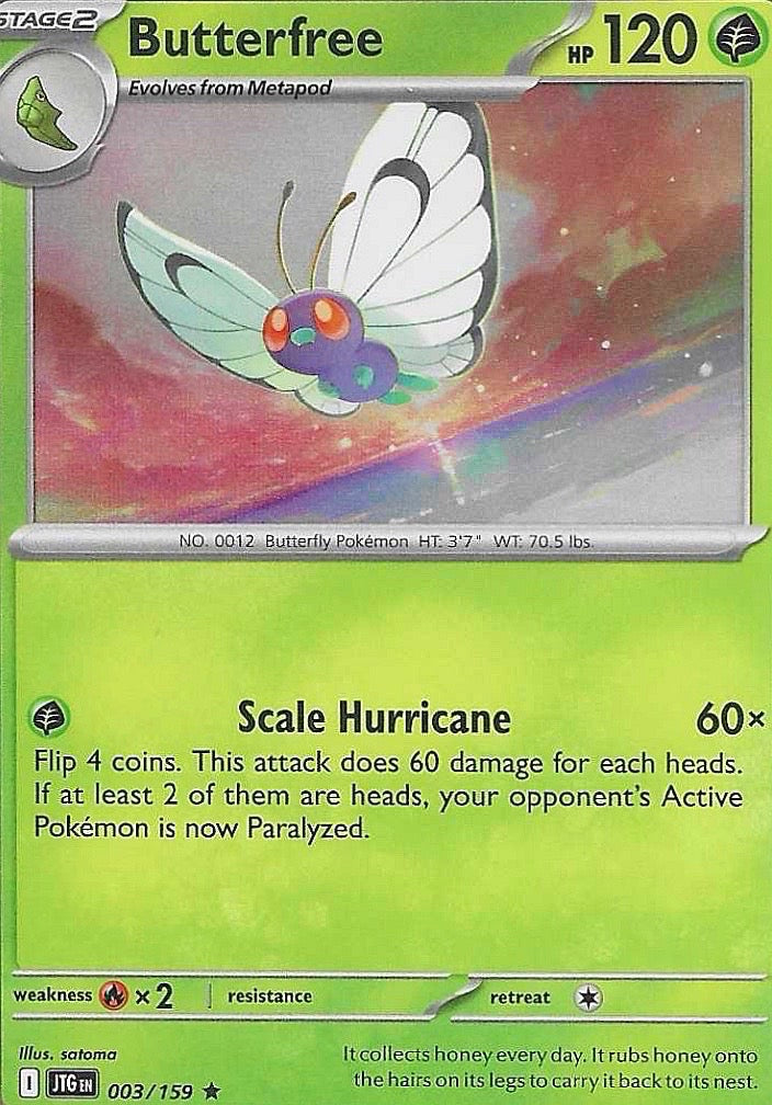 Butterfree Holo Rare SV09: Journey Together 003/159 NM