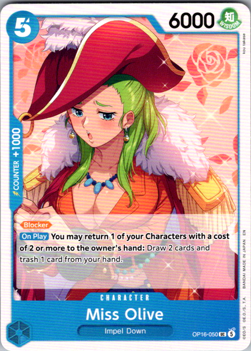 Miss Olive UC The Time of Battle OP16-050 NM