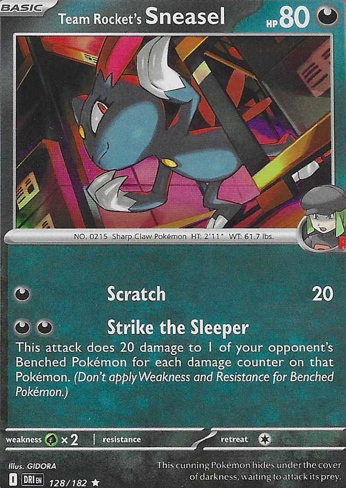 Team Rocket's Sneasel Holo Rare SV10: Destined Rivals 128/182 NM