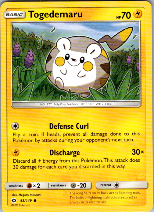Togedemaru Common SM Base Set 53/149 NM