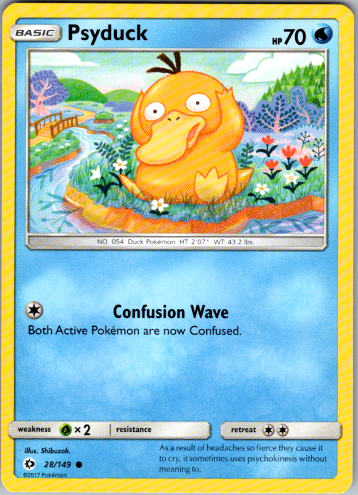 Psyduck Common SM Base Set 28/149 NM