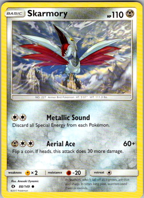 Skarmory Common SM Base Set 88/149 NM