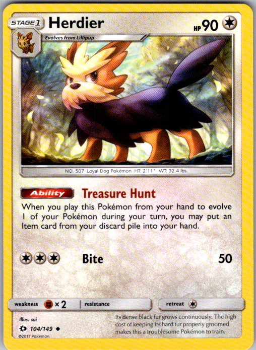Herdier Uncommon SM Base Set 104/149 NM